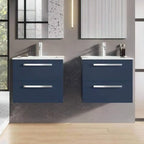 Aquatrend - 2 Drawer Wall Hung Base Unit & Basin - All Colours