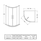 Oasis 8mm Glass 2 Door Quadrant Shower Enclosure