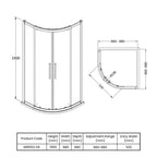 Oasis 8mm Glass 2 Door Quadrant Shower Enclosure