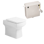 Messina Modern Back To Wall Toilet With Soft Close Seat - White