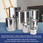 1 Gallon Empty F-Style Metal Rectangular Solvent Can with Caps - Pull-Up Spout, 128 fl. oz. Steel Paint Storage Container Tin - Unlined