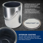1 Gallon Lined Empty Metal Paint Can Bucket with Lids, Bail Handles, Pack of 4 - Triple Tight Seal, 128 fl. oz. Steel Coating Storage Container Tin