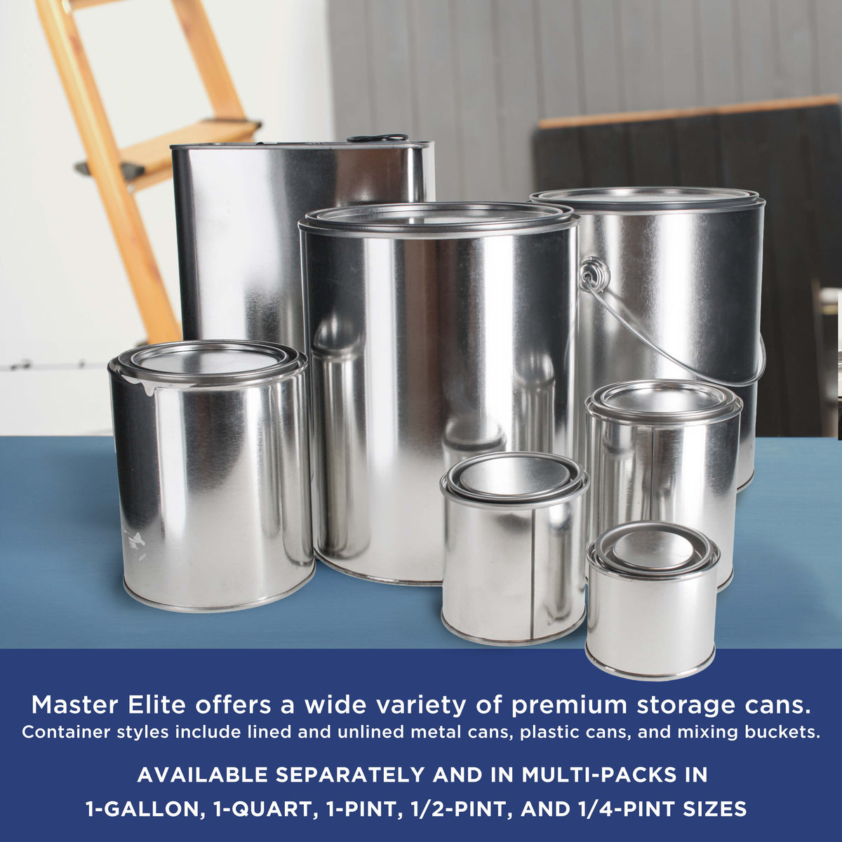 1/4 Pint Unlined Empty Metal Paint Can Bucket with Lids, Pack of 12 - Triple Tight Lid Seal, 4 fl. oz. Steel Coating Storage Container Tin
