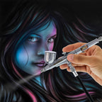G233 Performance Pro Airbrush Kit with 3 Nozzle Sets (0.2, 0.3 & 0.5mm Needles, Fluid Tips & Air Caps) Hose, Dual Action Gravity