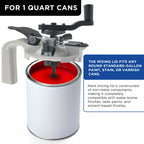 Paint Can Mixing Lid & Pouring Spout, 1 Quart Size - Mix Blade for Easy, Mess-Free Stirring, Pouring, Storing - Pistol Grip Handle