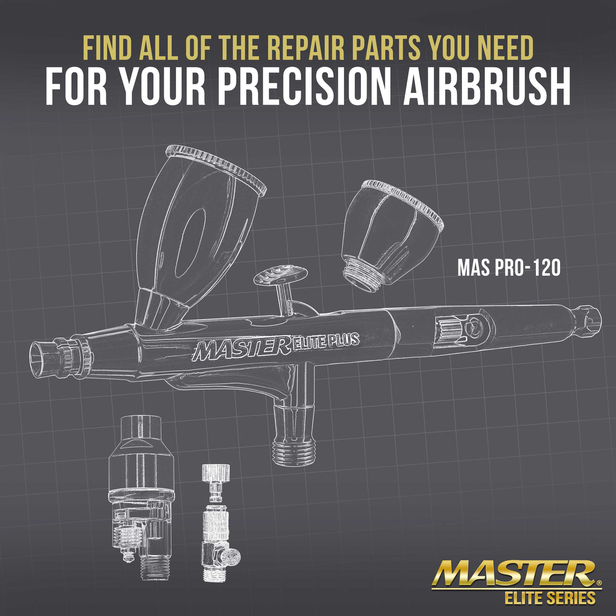 0.3 mm Needle, Nozzle and Fluid Tip Cap Set Only - Fits the Model 120 Plus Airbrush - Fine Detail Control Spraying