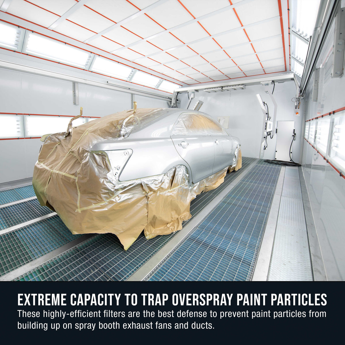 Premium Paint Spray Booth Exhaust Filter Roll, 40.5" x 300' - 18 Gram Fiberglass Paint Arrestor - Traps Overspray Paint Particles