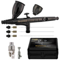 Plus Ultimate Airbrush Set, Model 120 - Elite Level Spray Performance Dual-Action Gravity Feed Airbrush Kit, 0.2, 0.3 and 0.5 mm Tips