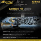 Plus Airbrush Set - Elite Level Performance Dual-Action Gravity Feed Airbrush Kit with Case, 0.3mm Tip, 2 Cups, Filter - Auto, Art, Hobby