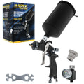 High Performance PRO-33 HVLP Paint Sprayer Gun with 2.5mm Tip, 1L Cup, Regulator Gauge, MPS Adapter