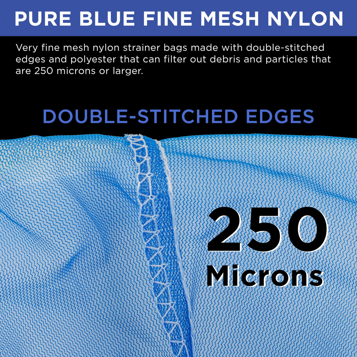 5 Gallon Paint & Liquid Strainer Filter Bag with Pure Blue Fine Nylon Mesh, Pack of 12 - Used in 5 Gallon Buckets