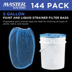 5 Gallon Paint & Liquid Strainer Filter Bag with Pure Blue Fine Nylon Mesh, Pack of 144 - Used in 5 Gallon Buckets