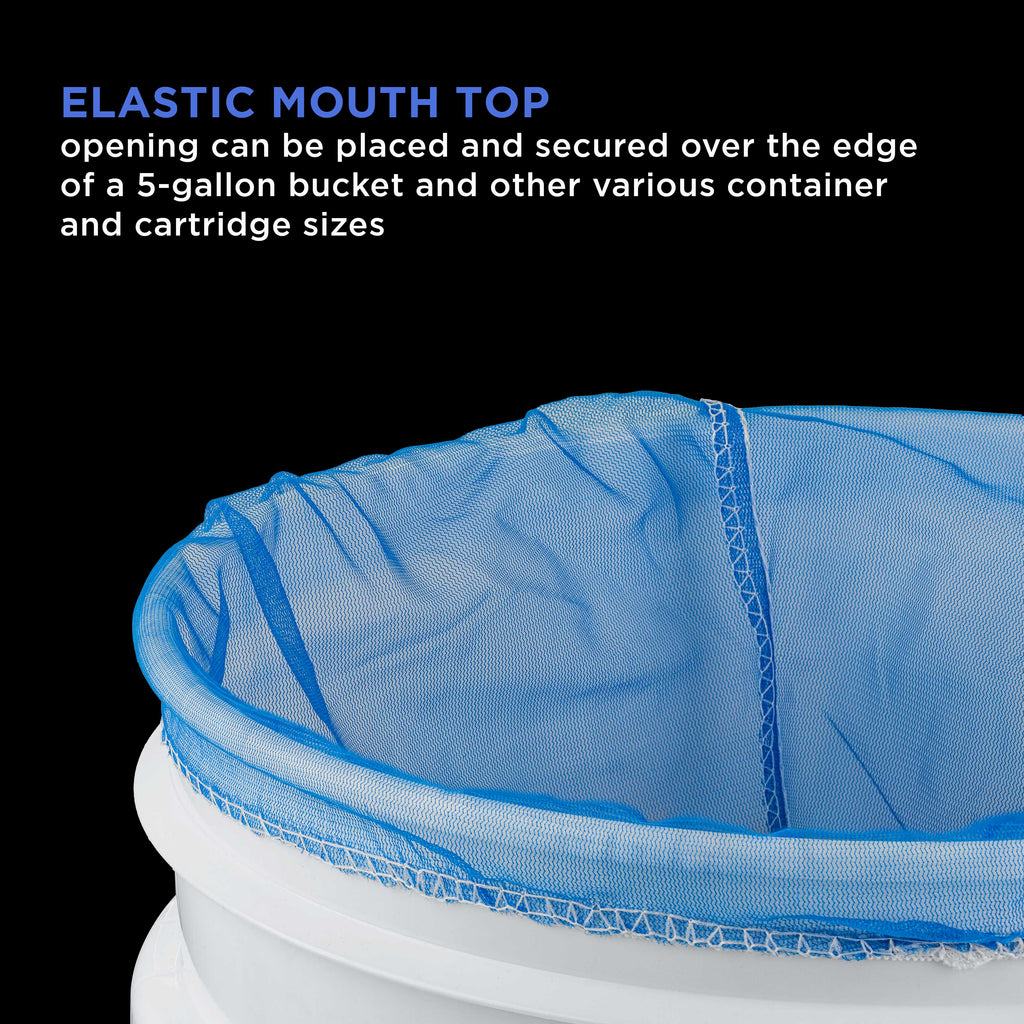 5 Gallon Paint & Liquid Strainer Filter Bag with Pure Blue Fine Nylon Mesh, Pack of 36 - Used in 5 Gallon Buckets