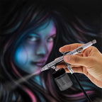 S62 Dual-Action Siphon Feed Airbrush Gun, 0.5mm Needle, 3/4 oz Bottle, Includes 6-Foot Braided Hose - Air Brush Guns for Painting and Aerografo