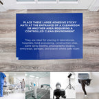 Sticky Tacky Adhesive Cleanroom Floor Mats, 24" x 36", 4 Packs of 30 Blue Sheets - Trap Debris, Laboratory, Spray Booth, Construction