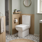 Mira Close Coupled Toilet with Push Button Cistern & Seat - White