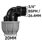 IBC Extender with 2” S60X6 Cap and 20mm MDPE Elbow