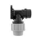 Wall Flange Kit 32mm MDPE + Lever Valve + Quick Connect Male