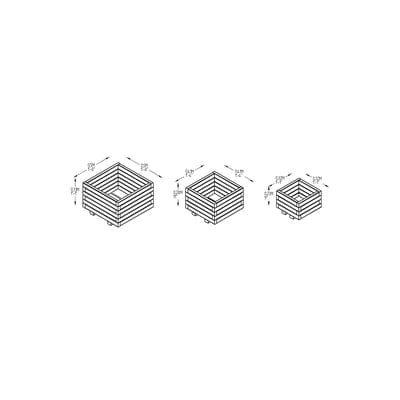 Forest Kendal Square Planter (Pack of 3)