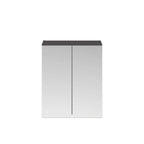 Zenith Non Illuminated Mirror Cabinet 50/50 - 713mm x 600mm - Gloss Grey