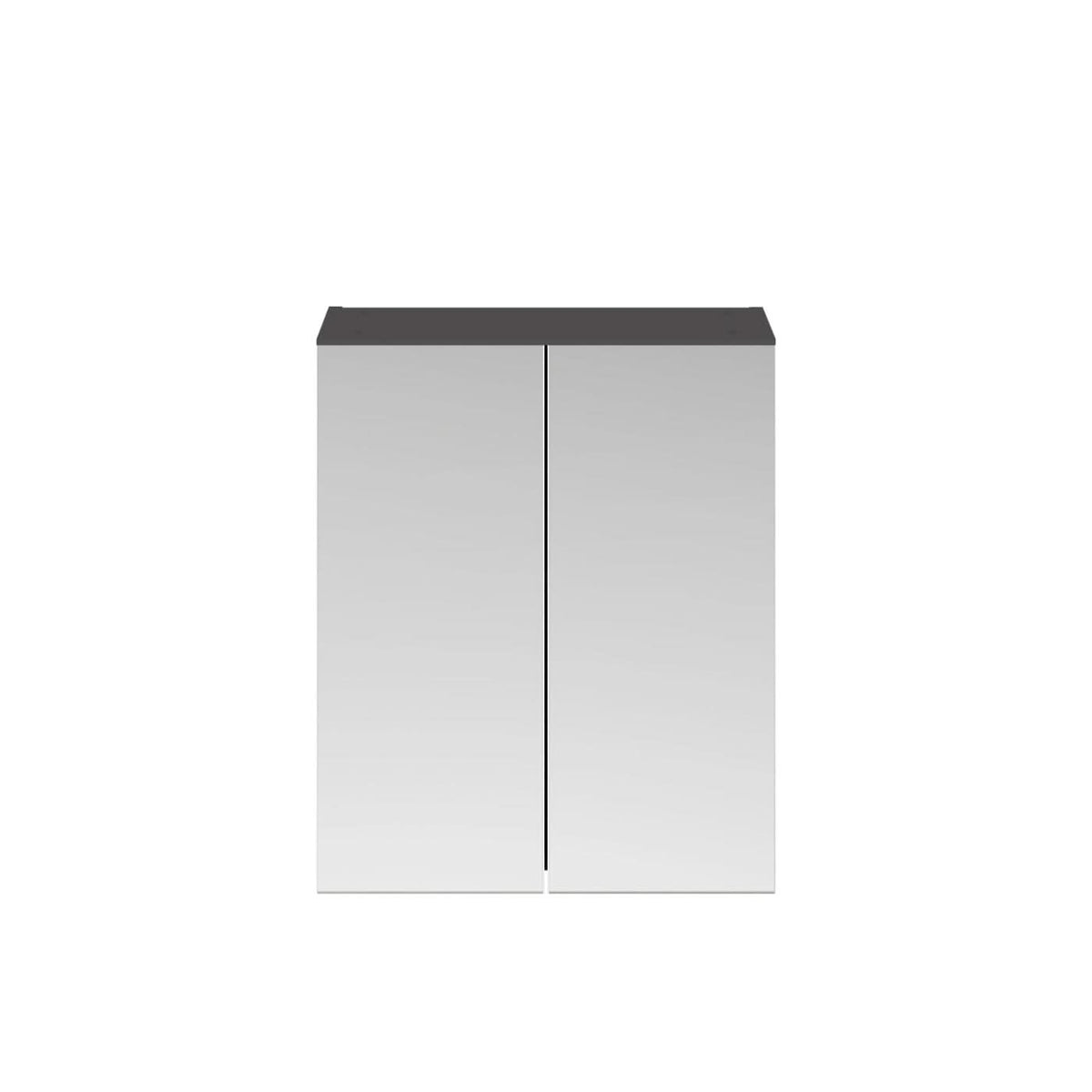 Zenith Non Illuminated Mirror Cabinet 50/50 - 713mm x 600mm - Gloss Grey