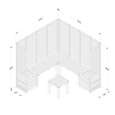 Forest Modular Wooden Seating - Style 3