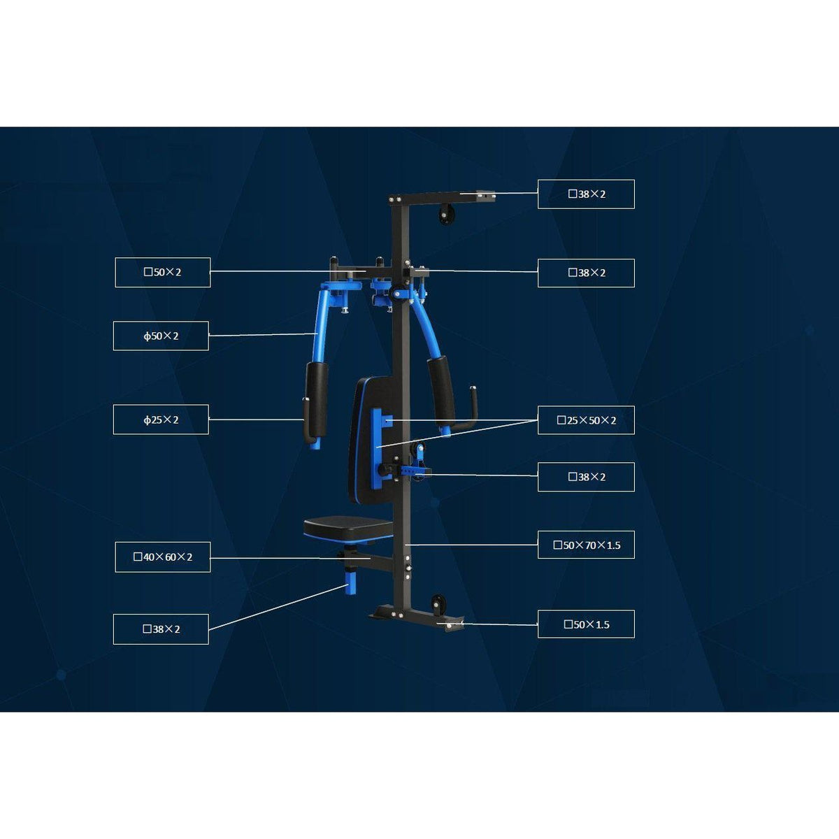 Muscle Motion MSG1000ABC Light Commercial 3 Station Home Gym