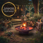 Heavy-Duty Pre-Rusted Metal Corten Steel Round Firepit