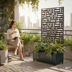 Metal Indoor/Outdoor Privacy Screen with Plant Pot - 90cm x 180cm