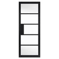 Metro Black Painted Clear Glazed Internal Door - All Sizes