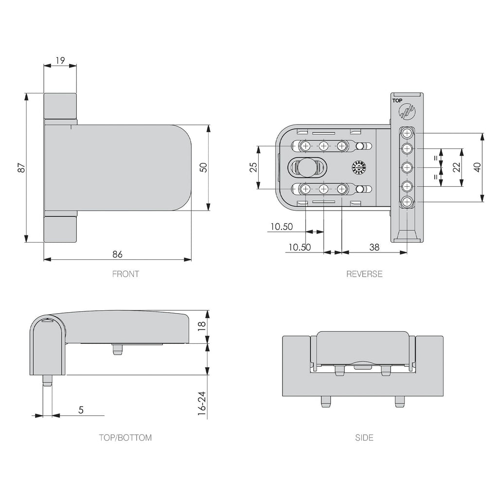 Mila ProSecure Flag Door Hinge