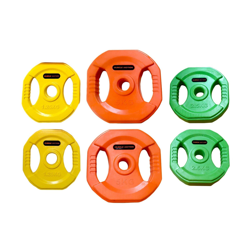 Muscle Motion Standard Colour Rubber Coated Weight Plates (Pair)