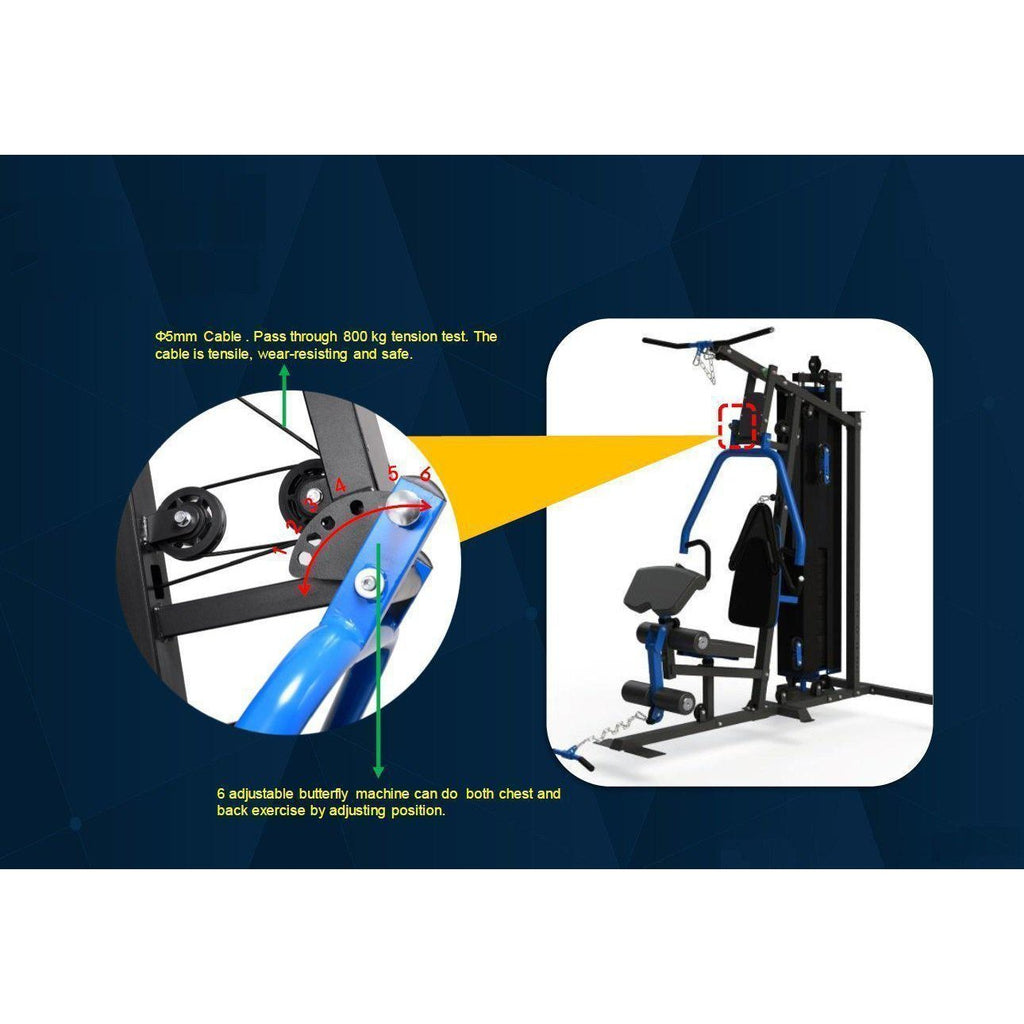 Muscle Motion Light Commercial 3 Station Home Gym + Pec Dec + VKR MSG1000ACD