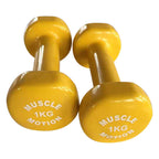 Muscle Motion Vinyl Dumbbell Set (1kg - 5kg) with Rack
