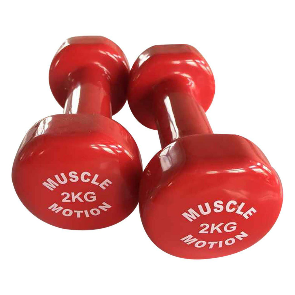 Muscle Motion Vinyl Dumbbell Set (1kg - 5kg) with Rack