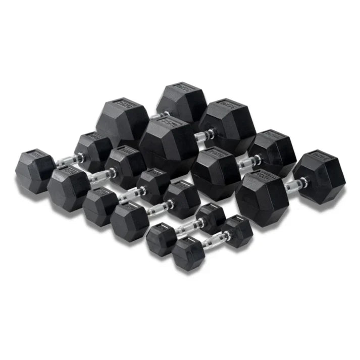 Muscle Motion Rubber Hex Dumbbells Package - 10 Pairs- 1kg to 10kg