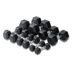 Muscle Motion Rubber Hex Dumbbells Package - 10 Pairs- 1kg to 10kg