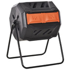 Tumbling Compost Bin Outdoor 360 Degrees Dual Chamber Rotating Composter 43 Gallon, Orange