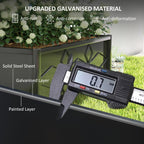 Raised Bed for Garden with Trellis, Galvanised Planter Box with Diamond Pattern, Drainage Holes for Vegetables, Herbs and Flowers, 90 x 40 x 120 cm, Black