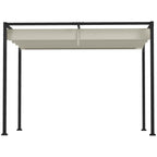 10' x 7' Retractable Pergola Canopy, Outdoor Sun Shade, Cream White