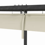 10' x 7' Retractable Pergola Canopy, Outdoor Sun Shade, Cream White