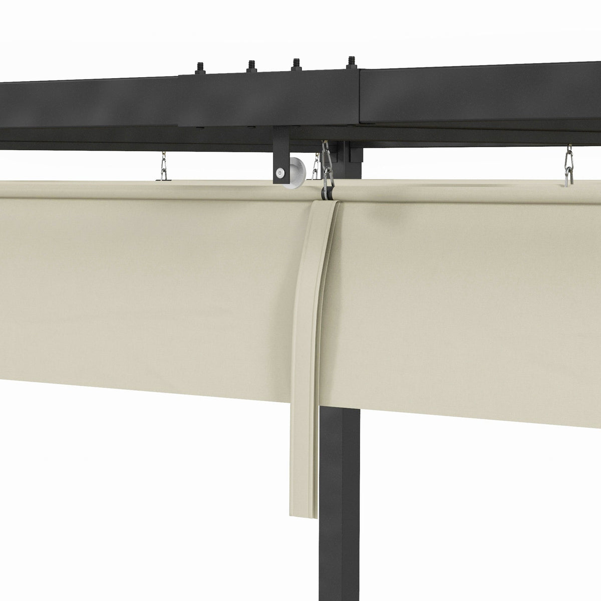 10' x 7' Retractable Pergola Canopy, Outdoor Sun Shade, Cream White