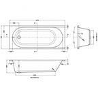 Echo Rectangular Single Ended Bath with Legs - 1700mm x 700mm - White