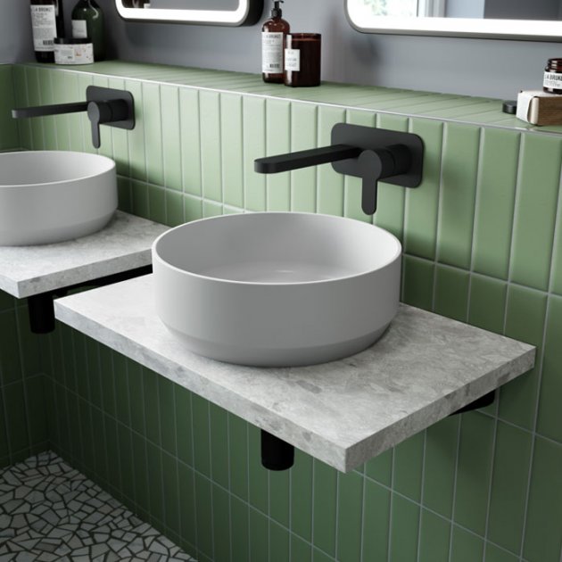 Serenity Round Cloakroom Countertop Basin - 350mm Wide - White