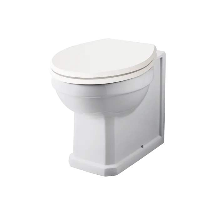 Classique Traditional Back to Wall Toilet with Seat - White