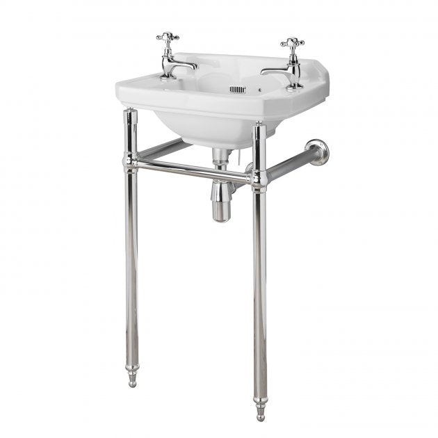 Richmond Rectangular Basin With Washstand - White