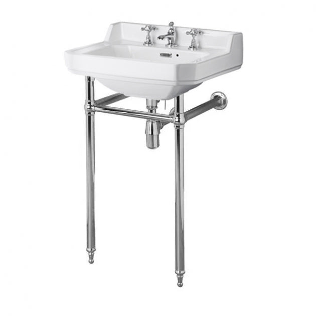 Richmond Rectangular Basin With Washstand - White
