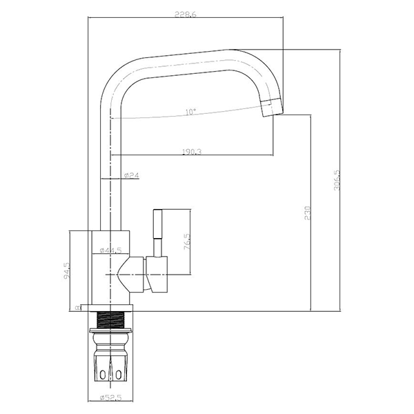 Salina Single Lever Kitchen Tap