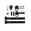 Forest Ring Gate Latch Set - Black Zinc Coated