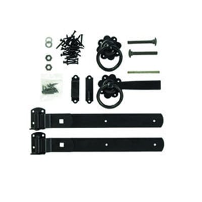 Forest Ring Gate Latch Set - Black Zinc Coated